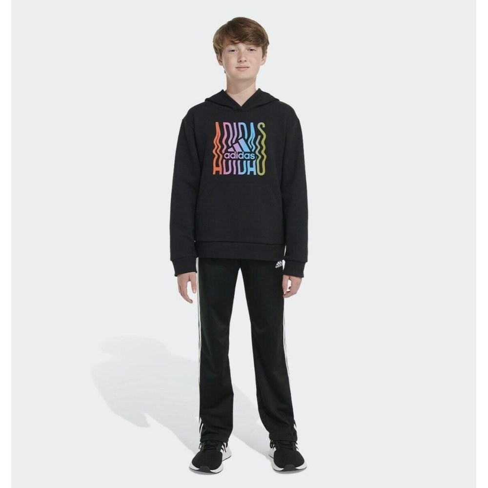 Brand New Adidas Game-On Graphic Fleece Pullover Hoodie Kids' Size S (8)